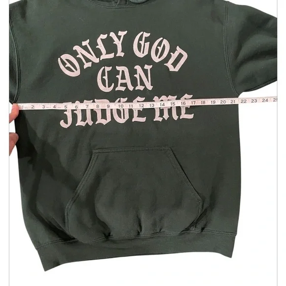 Gildan Men Green Jacket Only God Can Judge Me Size Medium - Picture 7 of 10